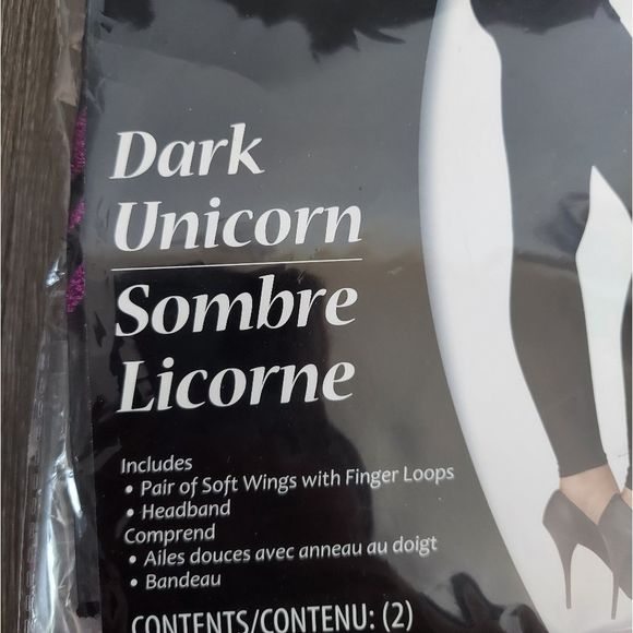 Dark Unicorn Costume - 2pc - Wings & Headband - Picture 3 of 5